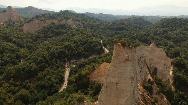 The Melnik Pyramids / Natural geological phenomenon caused by soil erosion.
