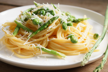 Spring pasta carbonara