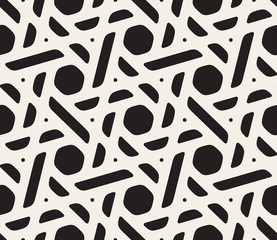 Vector Seamless Black and White Geometric Pattern