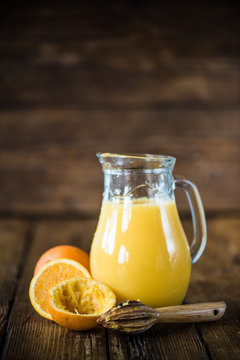 fresh orange juice in pincher