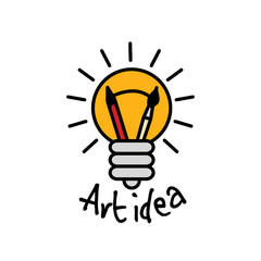 Art idea creative bulb object line logo symbol and sign.
