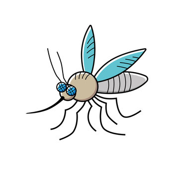 Mosquito cartoon vector icon isolated.