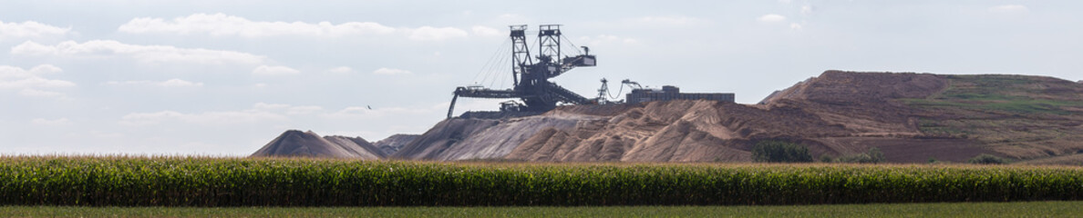 absetzer machine in an open cast mining in germany