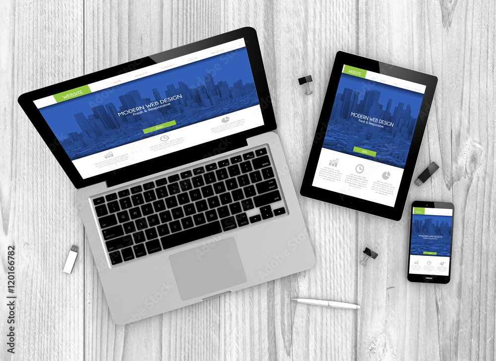 Wall mural devices fresh and modern responsive website