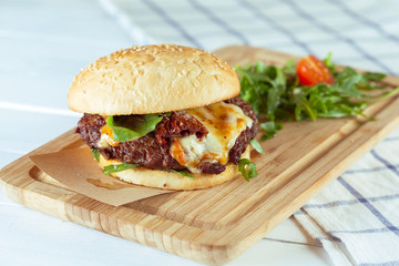 Tasty and appetizing hamburger