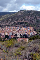 Obraz premium Bosa Colorfull houses in Sardinia Italy Europe