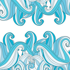 Waves. Hand drawing. Ornament. Beautiful item. Texture. For your design.