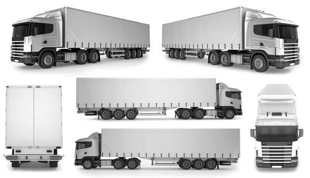 6 x Big Truck Background - Blank mockup for design branding