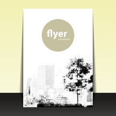  Flyer or Cover Design with Dotted Pattern - Halftone Theme - Tree in the City 