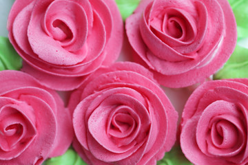 roses whipped cream as background