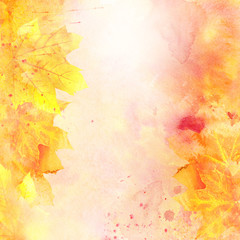 Naklejka na ściany i meble Watercolor autumn background.