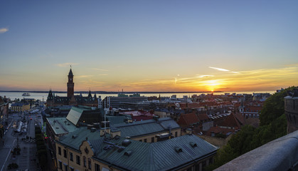 Aerial view of the beautiful Helsingborg