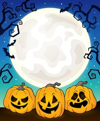 Fototapeta premium Halloween pumpkins theme image 8