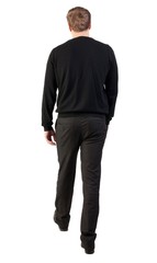 back view of walking  business man.  going young guy. guy in office clothes went off. Isolated over white background. Rear view people collection.  backside view of person.  