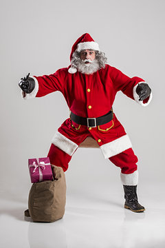 cheerful funny traditional santa claus