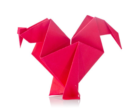 Red cock oforigami