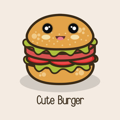 icon cartoon burger design vector illustration eps 10
