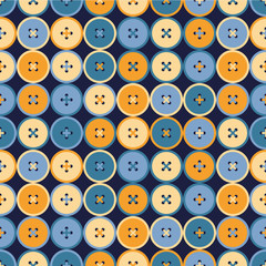 Fototapeta premium Seamless vector decorative background with buttons. Print. Cloth design, wallpaper.