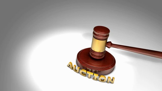Computer generated, Gavel auction and bid.	