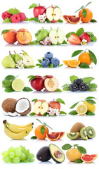 Früchte Apfel Orange Beeren Banane Orangen Erdbeere Birne Traub