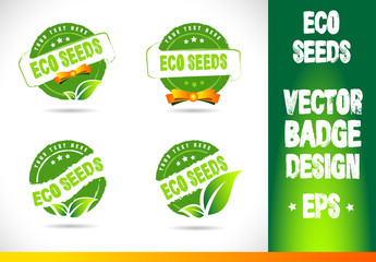 Eco seeds Badge Vector