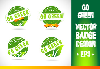 Go green Badge Vector Logo