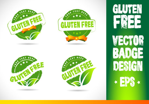 Gluten free Badge Logo Vector