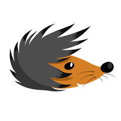Hedgehog cartoon characters with mustache. Needles are stylized in the form of hairstyle.