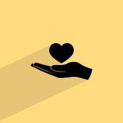 heart, hand  icon