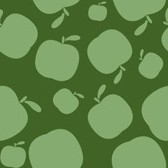 Seamless geen pattern background with apples