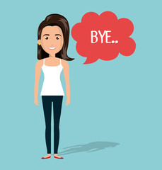 woman talk chat bubble isolated vector illustration eps 10