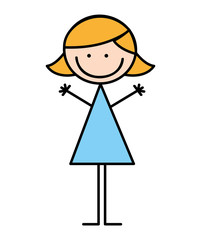 little girl cute character vector illustration design
