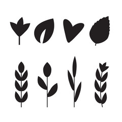 Green leaves vector icons. Nature ECO organic