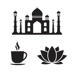 Indian vector icons. Travel india
