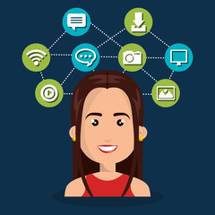 woman web online isolated vector illustration eps 10