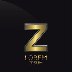 Golden Z Letter emblem