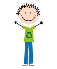 little boy cute character vector illustration design