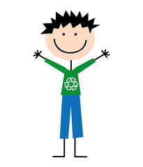 little boy cute character vector illustration design