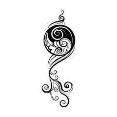 Ying yang decorative symbol