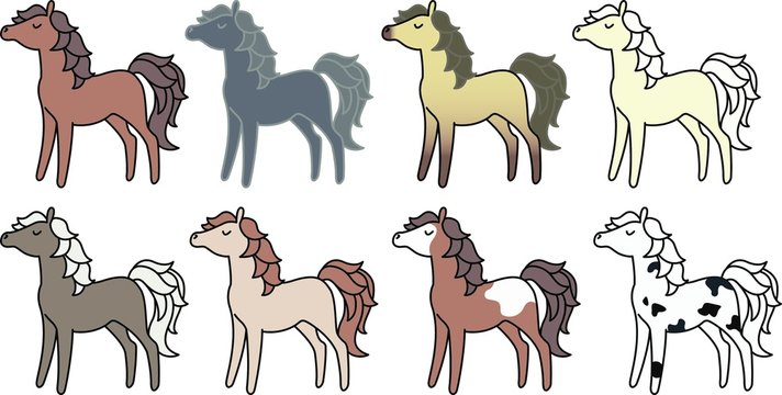 Verschillende kleuren paarden