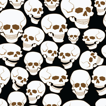 seamless pattern with skulls . Cover for a phone, Notepad, tissue. Vector.halloween