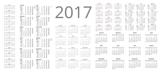 Calendar 2017 Vector