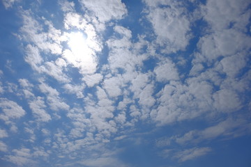 Blue sky and some clouds.