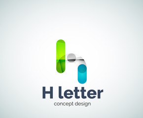 Abstract H geometric letter logo template