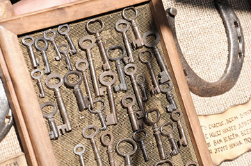 forging art: keys and a horseshoe