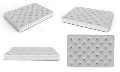 set of mattresses, 3D rendering isolated on white background