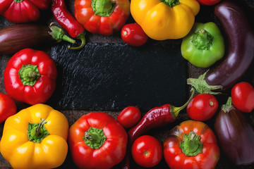 Fototapeta na wymiar Variety of colorful paprika peppers