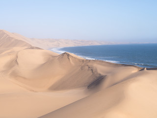 Sandwich Harbour, a lagoon on the Atlantic coast of Namibia, lying south of Walvis Bay, within the Namib-Naukluft National Park.