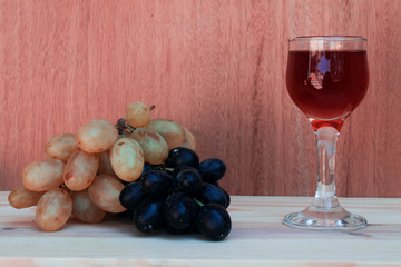 grapes and wine