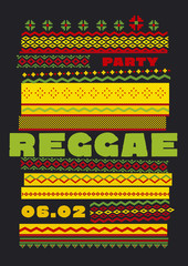 retro traditional decorative pattern. reggae color music backgro - obrazy, fototapety, plakaty